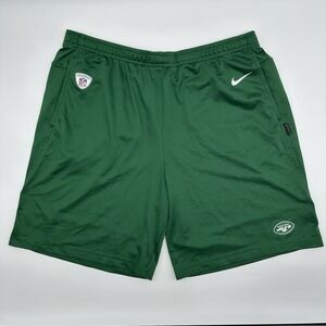 Nike Dri-Fit NFL On Field Practice Shorts NY Jets Mens XL Green Drawstring